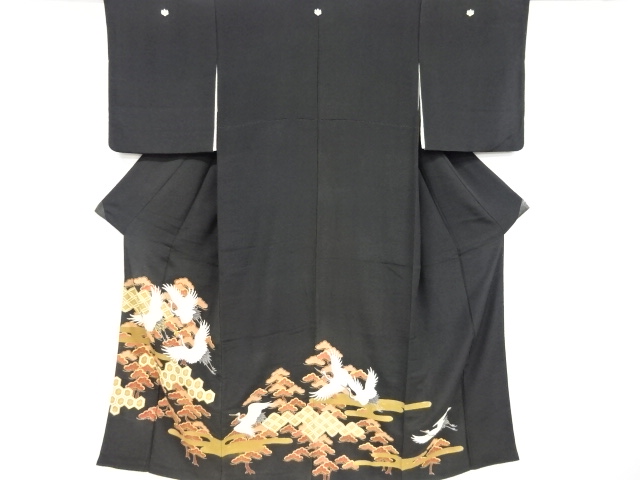 アンティーク　松に鶴・古典柄刺繍留袖(比翼付き)